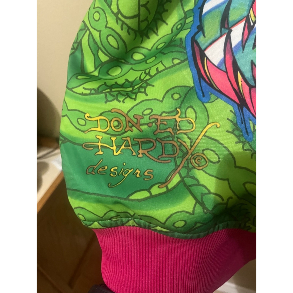 2000s All Over Graphic Tiger New York Ed Hardy by Christian Audigier Track Jacke - Picture 12 of 14